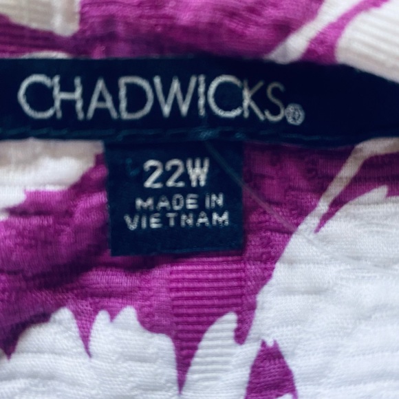 Women’s Size 22W Jacket Chadwick’s Floral Button Down Silky Liner Soft Textured - Picture 10 of 11